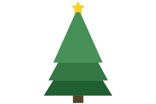 Simplistic Christmas Tree Icon with a Star on Top