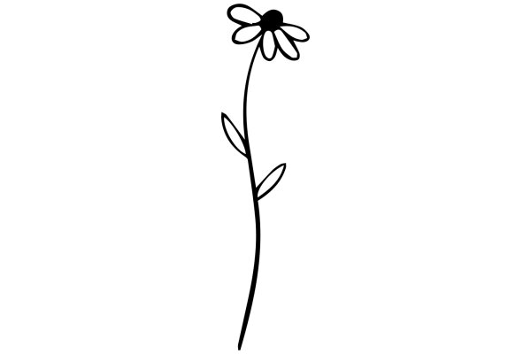 Simplicity in Art: A Single Flower on a White Background