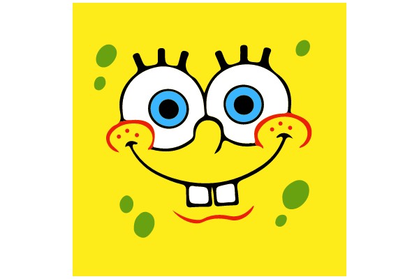 SpongeBob SquarePants: A Cartoon Character with a Smile and Blue Eyes