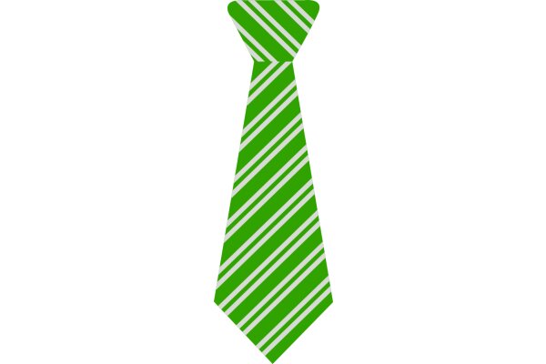 Stylish Green and White Striped Tie