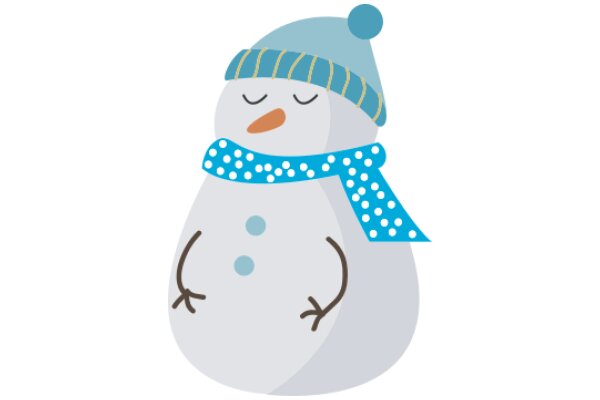 A Cozy Winter Scene with a Snowman and a Blue Scarf