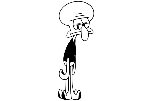 Squidward's Pensive Moment: A Illustration