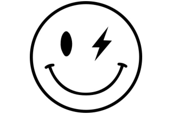 Simplistic Smiley Face with a Lightning Bolt