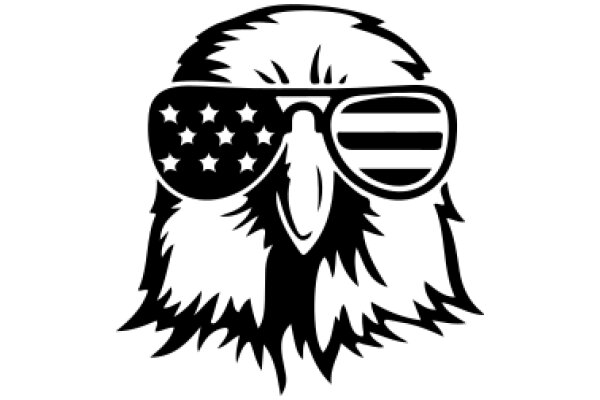 Stylish Eagle Logo with Sunglasses and American Flag Design