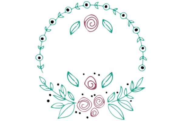 Whimsical Floral Design with Circles and Swirls