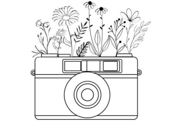 A Whimsical Garden in a Camera: A Illustration