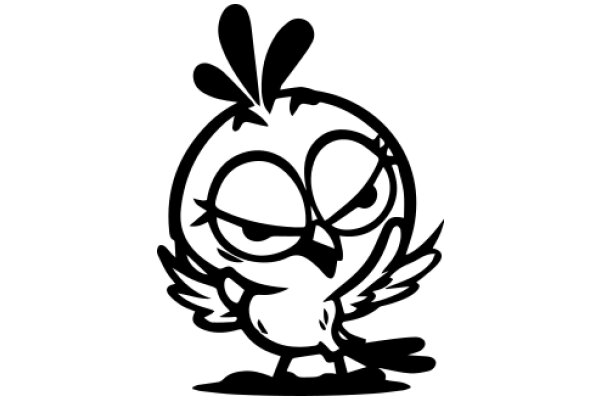 Stylized Cartoon Chicken with a Surprised Expression