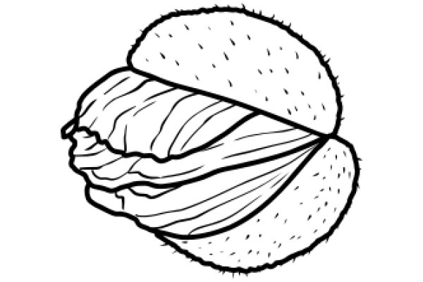 A Simple Line Drawing of a Sandwich