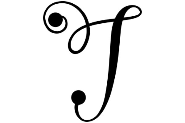 Stylized Black Letter 'J' with a Swirl Design