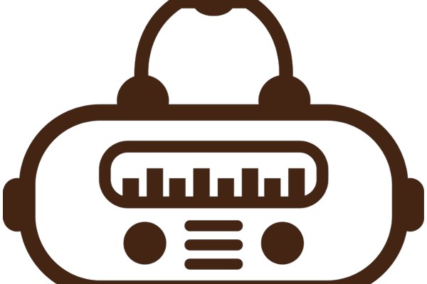 A Stylized Icon of a Radio with a Bar Graph Display