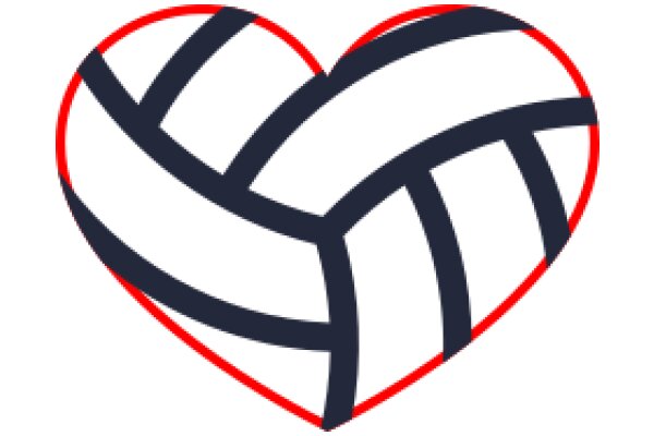 Stylized Volleyball Heart Emblem