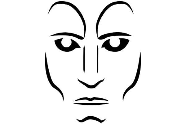 Stylized Portrait of a Face with Elegant Lines and Curves