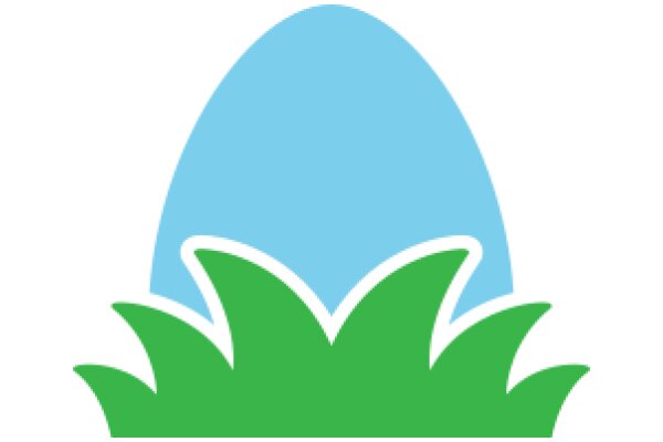 Vibrant Egg-like Symbol with a Green Base and Blue Top