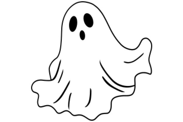 A Simple Line Drawing of a Ghost