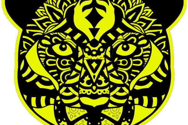 Vibrant Tiger Sticker with Intricate Patterns