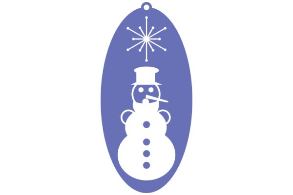 A Whimsical Christmas Decoration: A Snowman with a Top Hat and a Star on Top