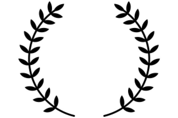 Simplistic Black Laurel Wreath on White Background