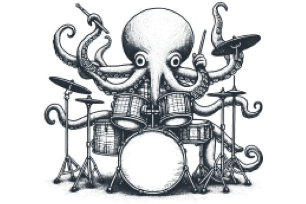 Octopus Drummer: A Whimsical Musical Scene