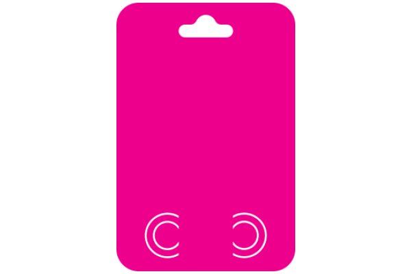 A Vibrant Pink Icon with Two Circles and a Paperclip