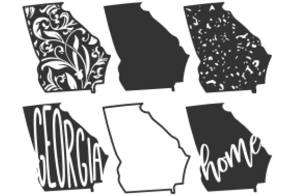 A Collection of State Silhouettes with the Word 'Home' Embossed on Them