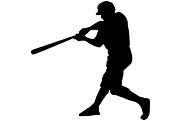 Silhouette of a Baseball Player in Action