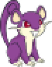 Cute Purple Cartoon Mouse with Big Eyes and a Long Tail