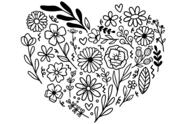 Floral Pattern: A Collection of Flowers, Leaves, and Hearts