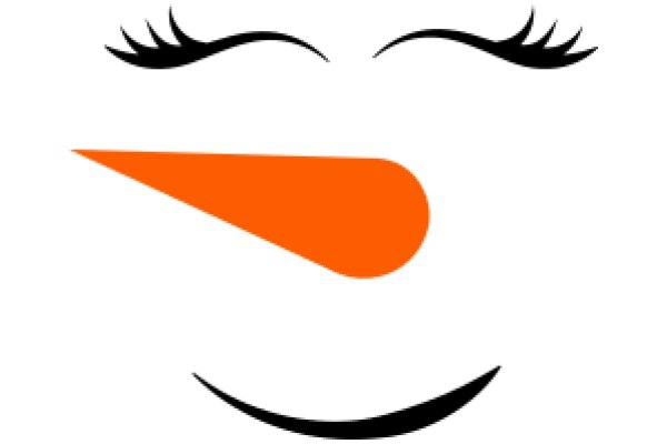 Simplistic Smile with Orange Nose and Black Eyebrows