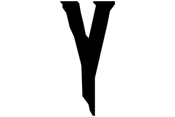 Stylized Black Letter 'V' on a White Background