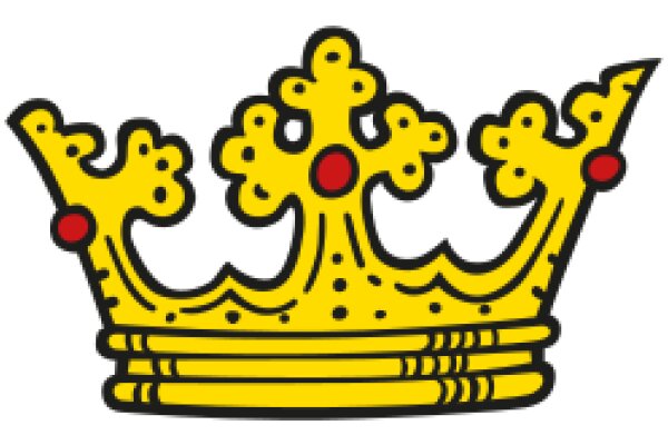 Vibrant Yellow Cartoon Crown with Red Details