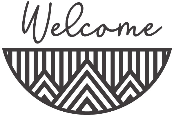 Welcome Sign with Geometric Pattern