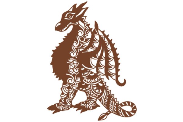 Stylized Dragon Design with Intricate Patterns