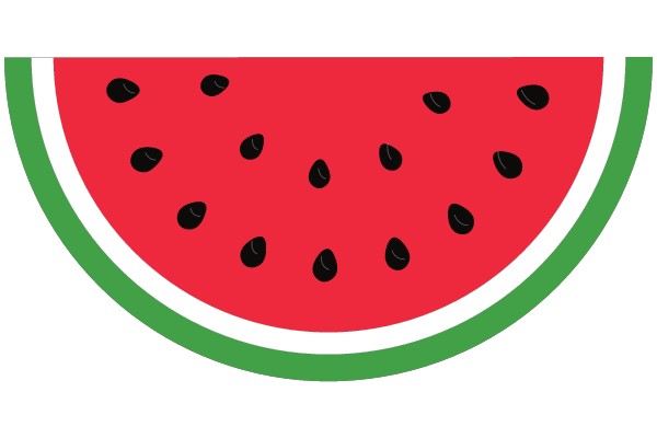 Vibrant Watermelon Illustration with Green Border