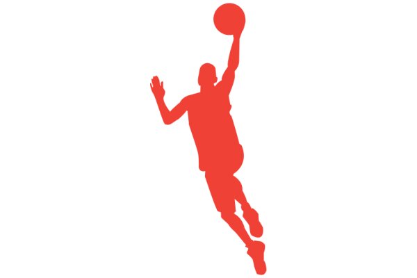 Dynamic Silhouette of a Basketball Player in Action