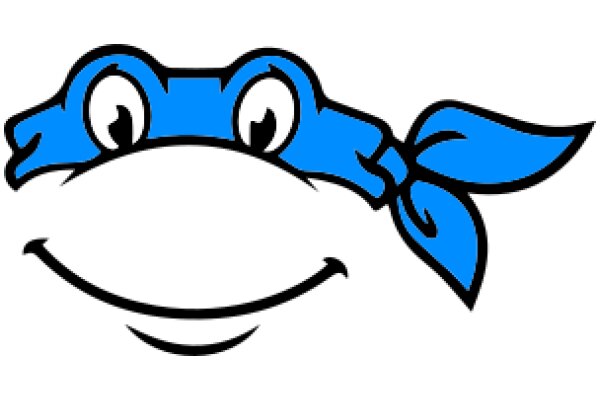 Stylized Blue Turtle with a Smile and a Bowtie