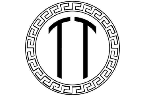 Stylized T with Greek Key Border