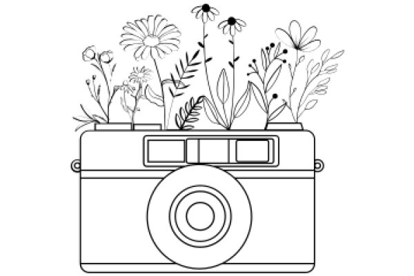 A Whimsical Garden in a Camera: A Illustration