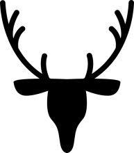 Stylized Black Deer Head Icon