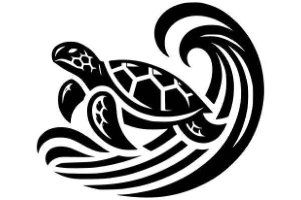 Stylized Turtle Logo with Waves