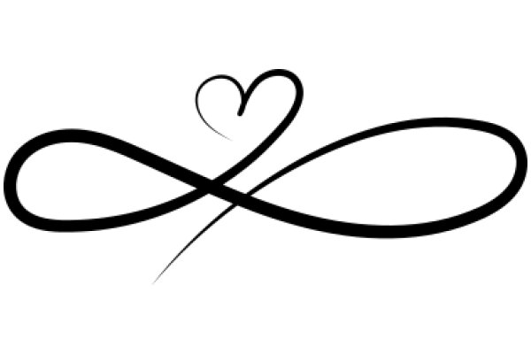 Elegant Black Infinity Symbol with a Heart Inside