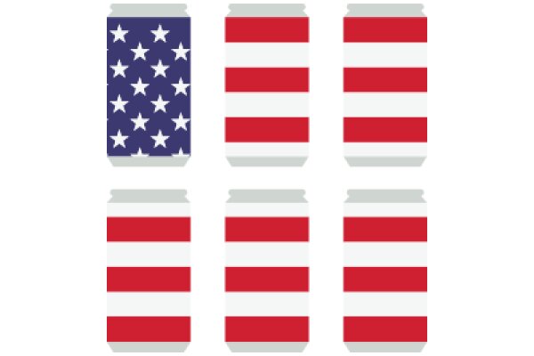 United States Flag and Cans Illustration