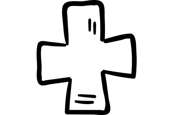 Simplistic Line Drawing of a Cross