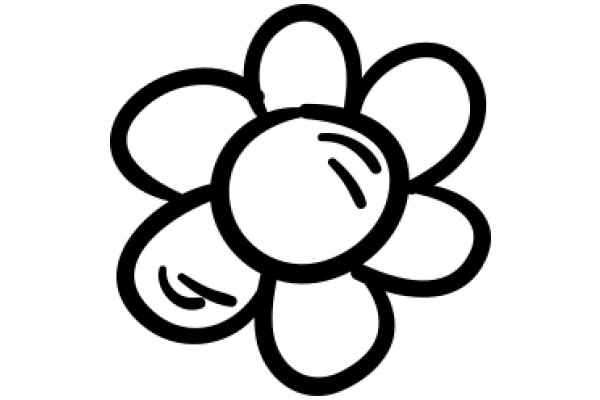 Simplistic Line Drawing of a Flower