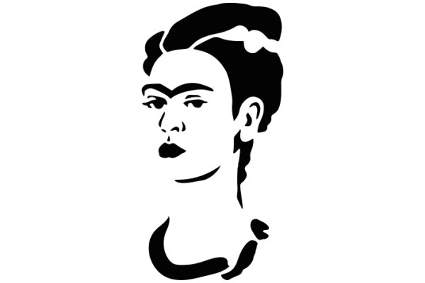 Stylized Portrait of a Woman with Elegant Eyebrows and a Serene Expression