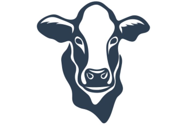 Stylized Cow Icon in Blue