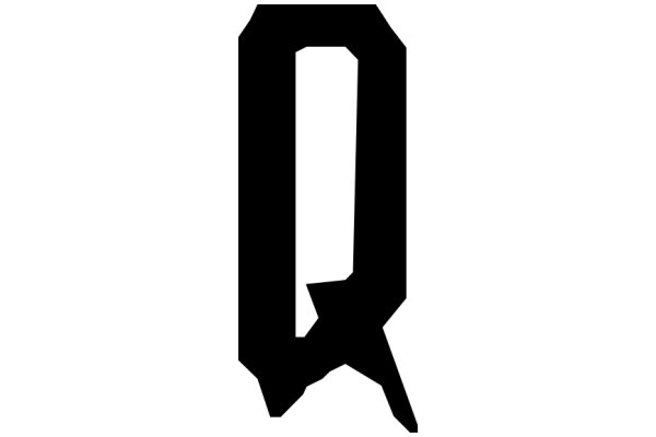 Stylized Black Letter 'Q' with a Curved Stem