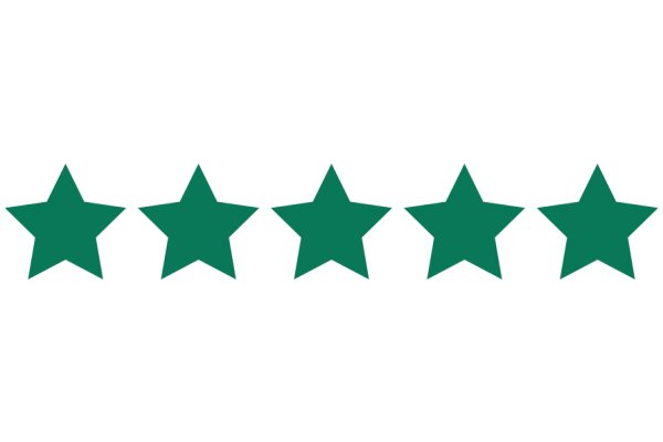 A Clean and Simple Design: Five Green Stars on a White Background