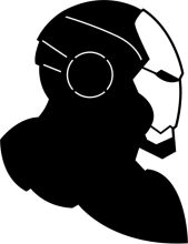 Stylized Black and White Portrait of a Robot Head with Headphones