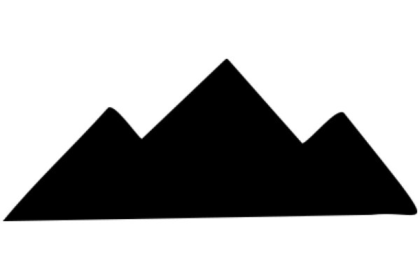 Simplistic Black Silhouette of a Mountain