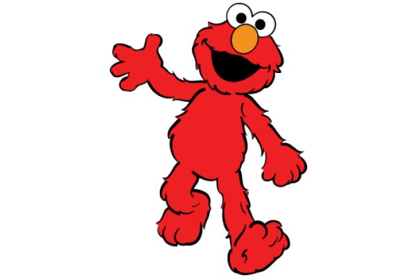 Elmo's Friendly Wave: A Cartoon Character's Invitation to a Conversation